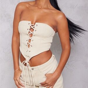 Pretty Little Thing Denim Corset/Bustier Top